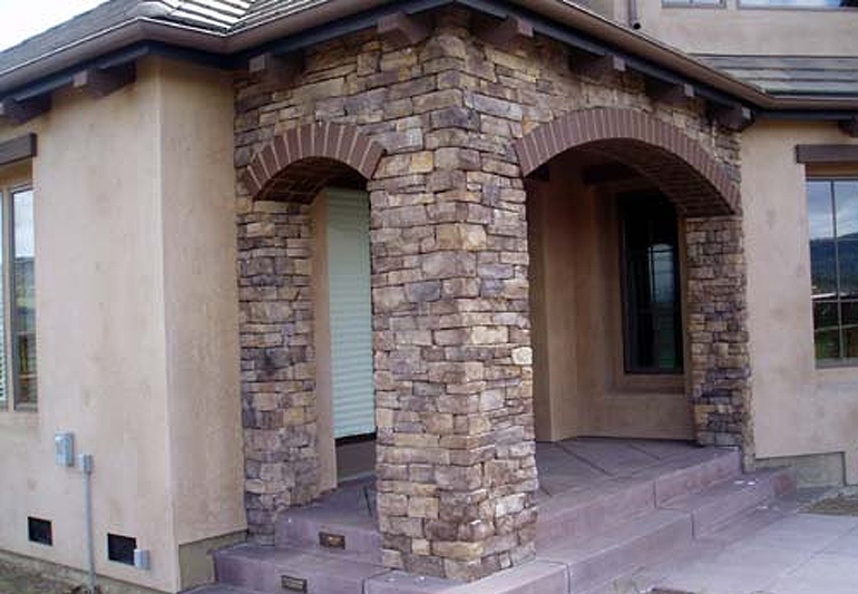 Ocean County masonry contractor. Commercial Brick and Stone Archway.
