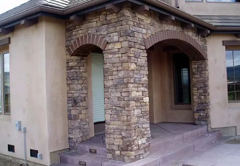 Ocean County masonry contractor. Commercial Brick and Stone Archway.